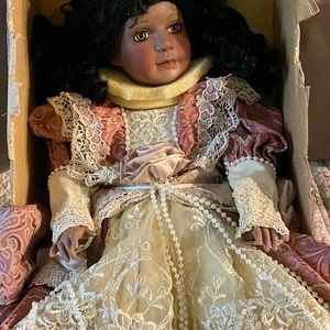 Janis Berard Black Porcelain Doll Limited Edition Treasured Heirloom Collection